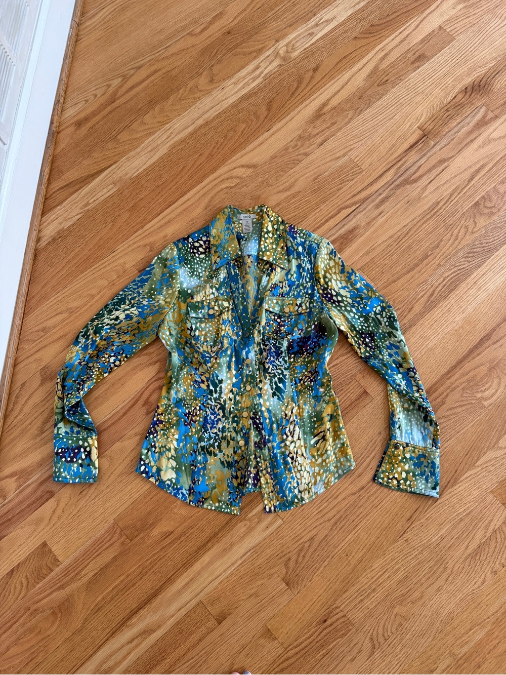 Vintage Y2K cache work blouse sexy silk blouse